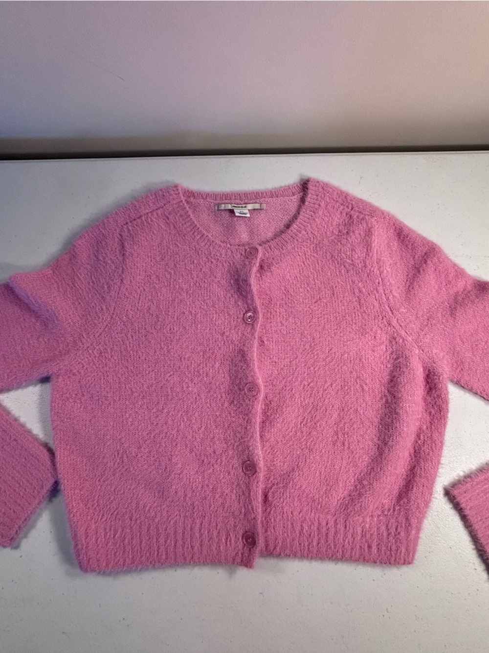 Kimchi Blue Pink Fuzzy Button-Front Cardigan